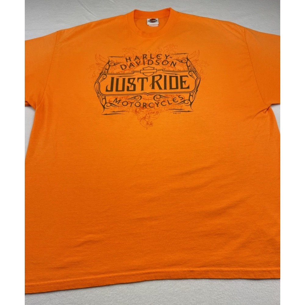 Harley Davidson Sauk Prairie Sauk City‎ WI T Shirt Mens Orange Biker